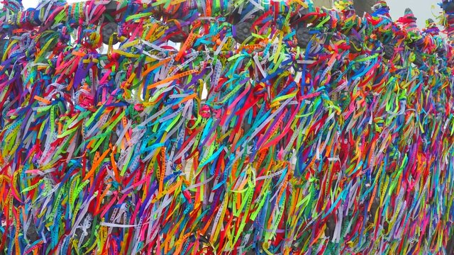 Wish ribbons at the Igreja Nosso Senhor do Bonfim, Brazil