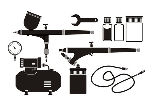 airbrush equipment - pictogram