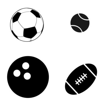 Ballons de sports en 4 icônes