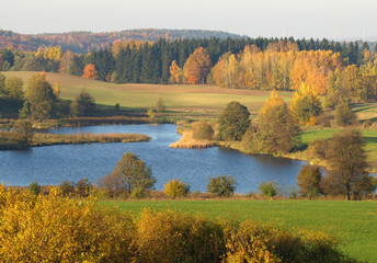 autumn landscape with lake