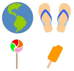 Vacances en 4 icônes