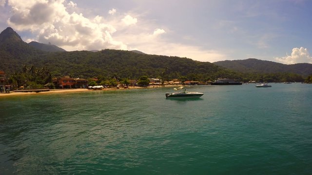 The Famous Abraao Beach in Ilha Grande, Rio de Janeiro, Brazil