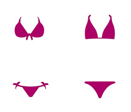 Bikini rose en 4 icônes