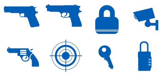 Arme et sécurité en 8 icônes