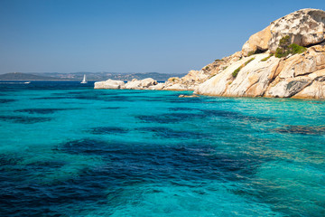Fototapeta premium Clear turquoise water of Cala Corsara in Sardinia