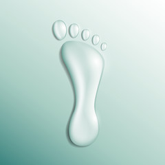 footprint in the form of droplets