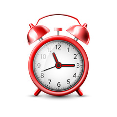 vector image of a red alarm clock
