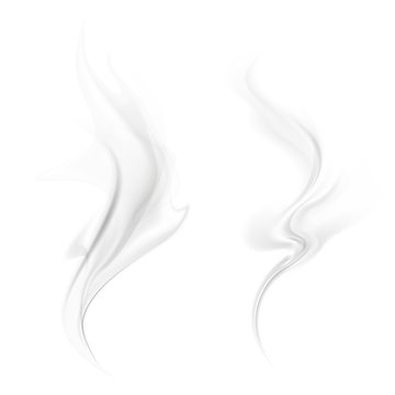 Vector smoke isolated on white background