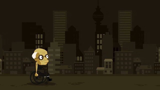 Gro&szlig;vater in einem Rollstuhl