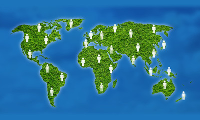 Ecology world map background