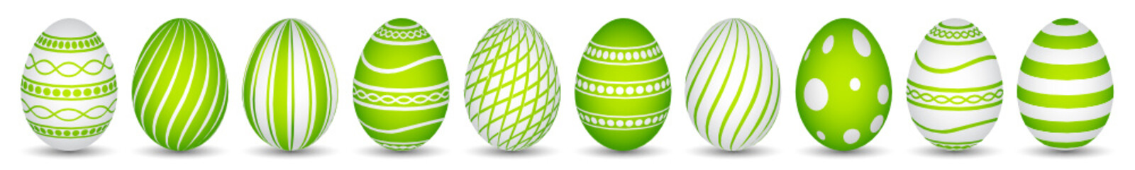 Fototapeta premium ten easter eggs in green with texture