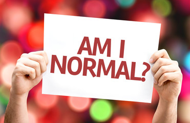 Am I Normal? card with colorful background