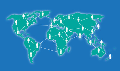 Globe people connection illustration