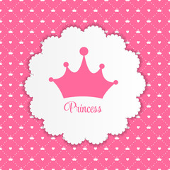 Princess  Background with Crown Vector Illustration