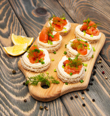 canape with salmon