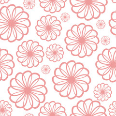 Flower Seamless Pattern Background Vector Illustration