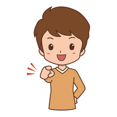 男性　指差し