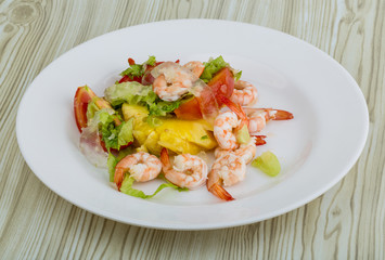 Shrimps with aloe vera salad