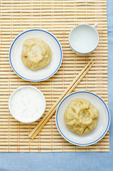 Korean steam pies with meat and cabbage. Pian se