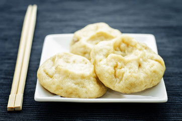 Korean steam pies with meat and cabbage. Pian se.