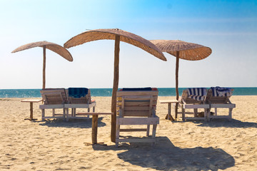 Sunbed on the sand