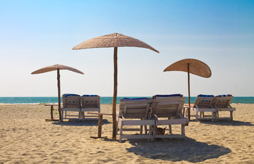 Relaxation place on the beach