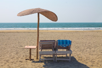Sunbed on the beach