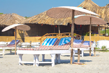 Sunbed near the restaurant