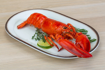 Red boiled lobster