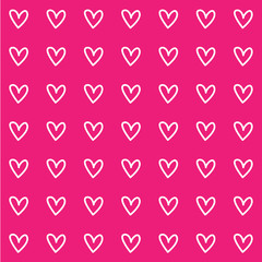Drawing heart on pink background. Vector EPS10.