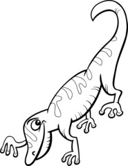gecko reptile cartoon coloring page