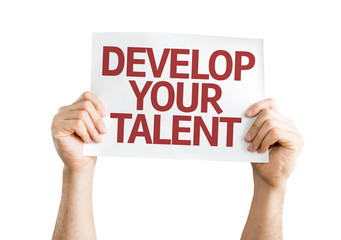 Develop Your Talent card isolated on white