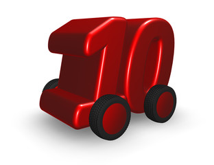 nummer zehn auf rädern