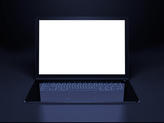 futuristic laptop presentation