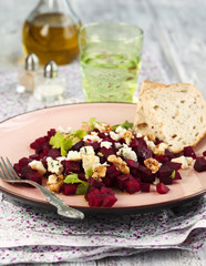 Beetroot Salad with blue cheese and walnuts