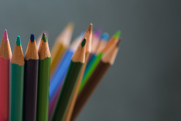 Fototapeta premium Bunch of color pencils in a stand