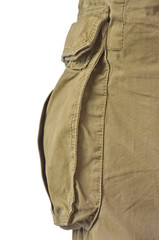 Military olive green army style cotton twill cargo pants storage