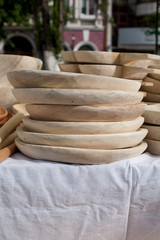 Detail of wood hitckenware