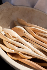 Detail of wood hitckenware