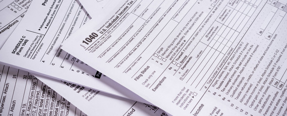 United States Tax forms - obrazy, fototapety, plakaty