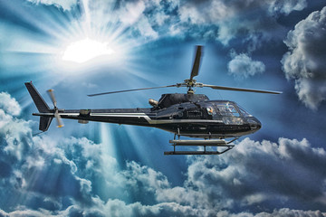 Fototapeta na wymiar Helicopter for sightseeing
