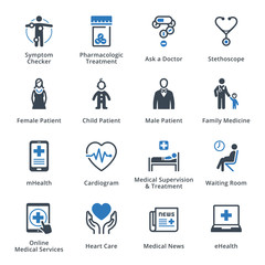 Medical & Health Care Icons Set 2 - Blue Series