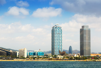 Obraz premium View of Barcelona from Mediterranean