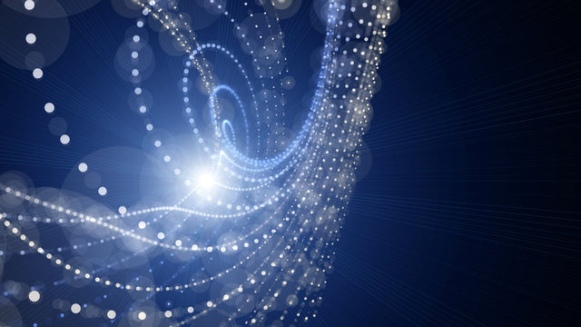 Futuristic particle wave background design with lights