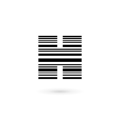Letter H barcode logo icon design template elements
