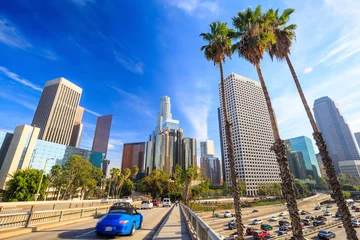 Foto auf Glas Los Angeles, California, USA downtown cityscape © f11photo