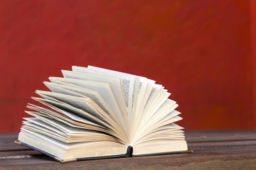 Book with red background