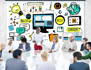 Business People Web Design Studying Teamwork Concept