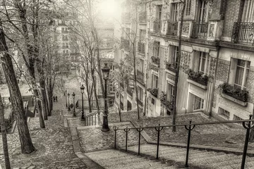 Fotobehang De historische wijk Montmartre in Parijs, Frankrijk © anastasios71