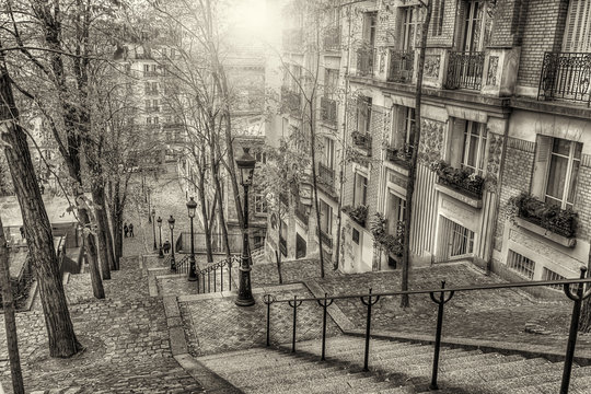 Fototapeta The historic district of Montmartre in Paris,France